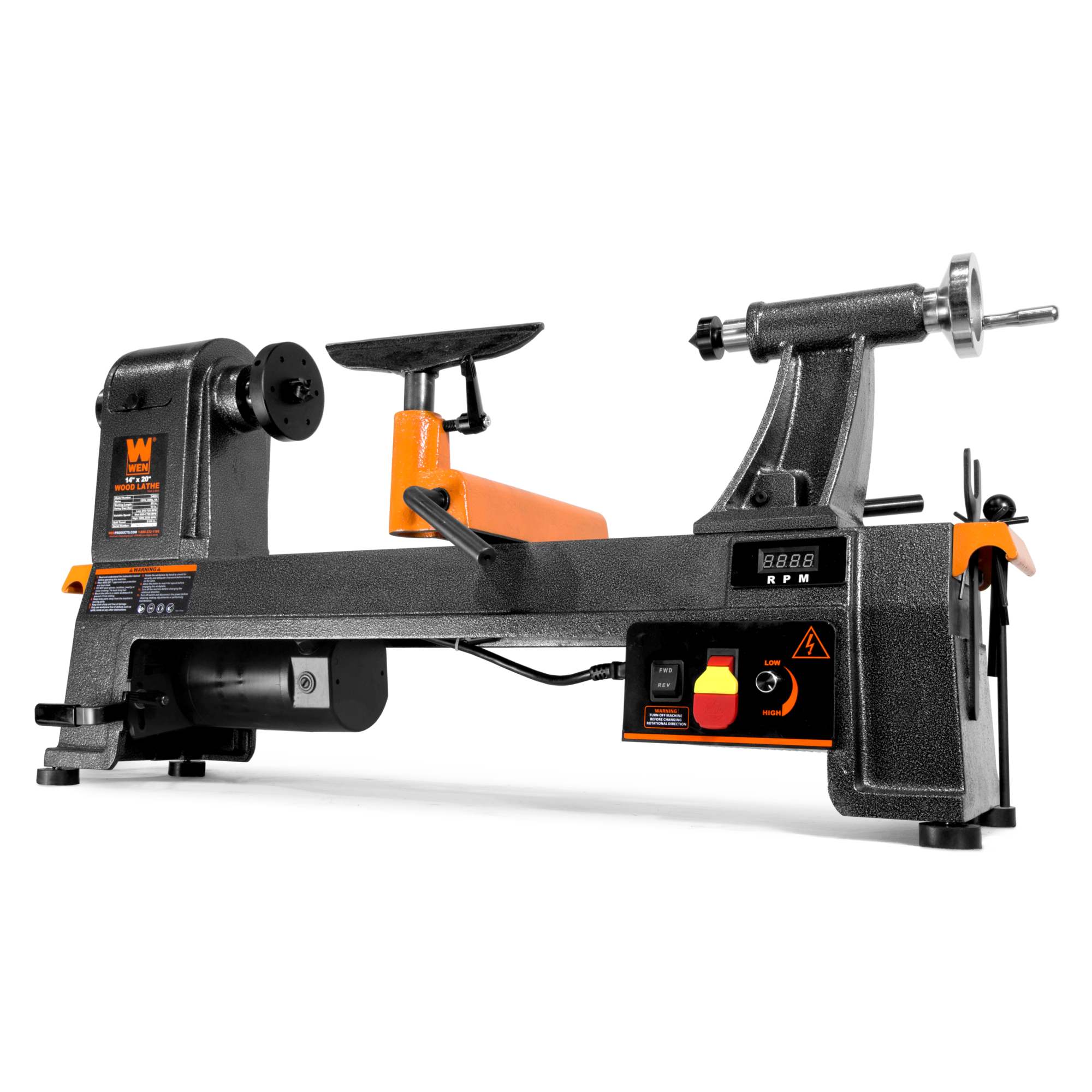 WEN Variable Speed Benchtop Wood Lathe - 14in. x 20in., 6 Amp, 1 HP, Model# 34035